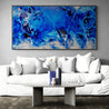 Sapphire Horizon 190cm x 100cm Blue White Textured Abstract Painting (SOLD)-Abstract-[Franko Artist]-[Cheryl]-[Wendy]-[Gabriela]-Franklin Art Studio