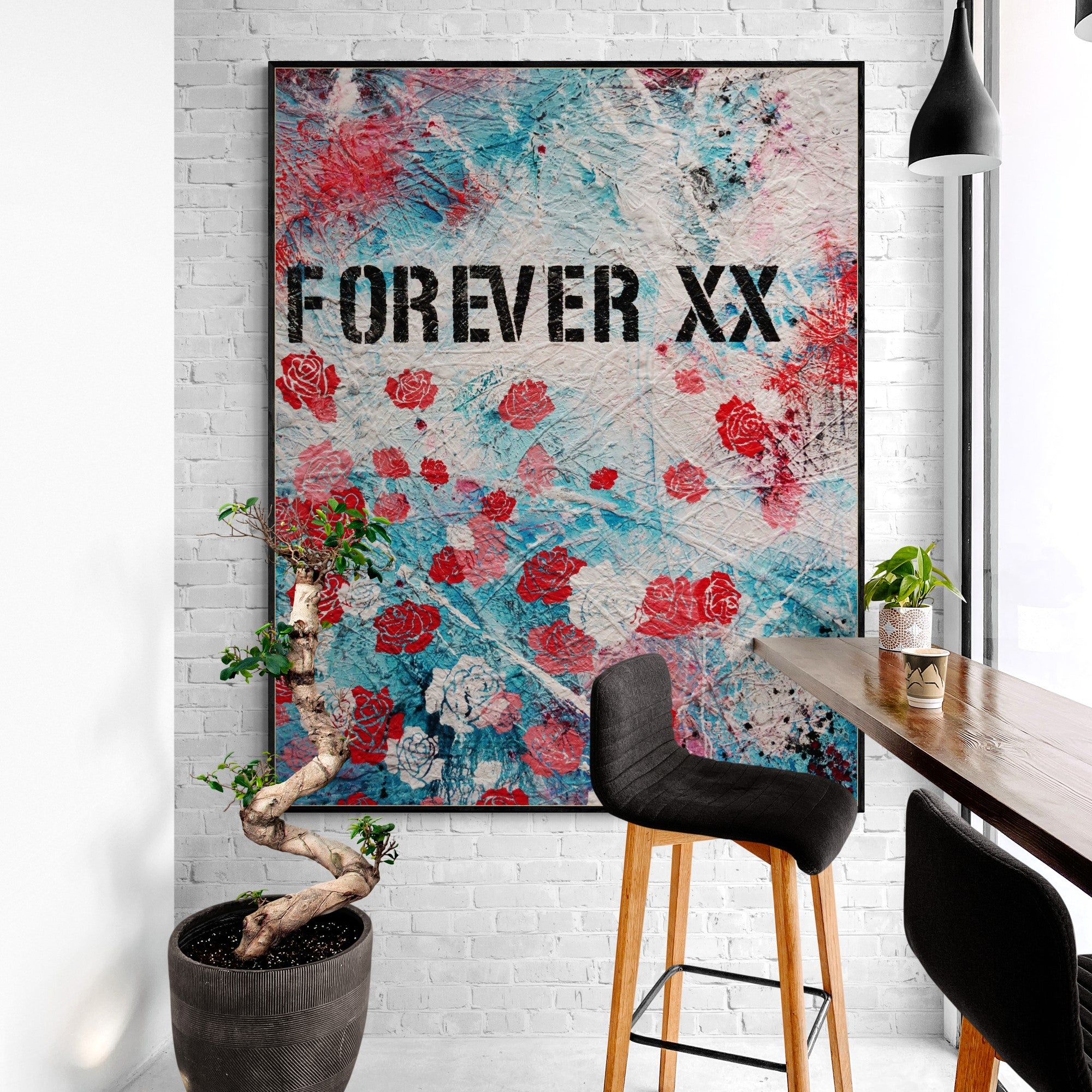 Forever and Ever 120cm x 150cm Romantic Kisses Urban Pop Art Abstract Painting (SOLD)