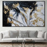 Bullion 200cm x 120cm Black White Gold Textured Abstract Painting (SOLD)-Abstract-[Franko Artist]-[Gold Coast]-[Brisbane]-[Huge]-Franklin Art Studio