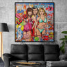 Bunnies 120cm x 120cm Hugh Hefner Playboy Textured Urban Pop Art Painting (SOLD)-Urban Pop Art-[Franko Artist]-[Gold Coast]-[Brisbane]-[Huge]-Franklin Art Studio
