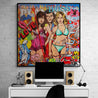 Bunnies 120cm x 120cm Hugh Hefner Playboy Textured Urban Pop Art Painting (SOLD)-Urban Pop Art-Franko-[huge]-[Australian]-[best Selling]-Franklin Art Studio