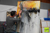 Burnt Sienna 140cm x 100cm Black Sienna Grey Textured Abstract Painting-Abstract-Franko-[franko_artist]-[Art]-[interior_design]-Franklin Art Studio