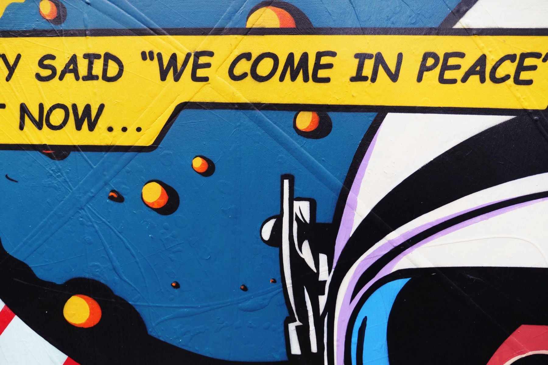 But Now... 75cm x 100cm Space Cadet Textured Urban Pop Art Painting (SOLD)
