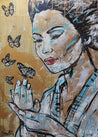 Butterflies Blue 140cm x 100cm Geisha Butterflies Vintage Book Pop art Painting (SOLD)-book club-Franko-[Franko]-[Australia_Art]-[Art_Lovers_Australia]-Franklin Art Studio