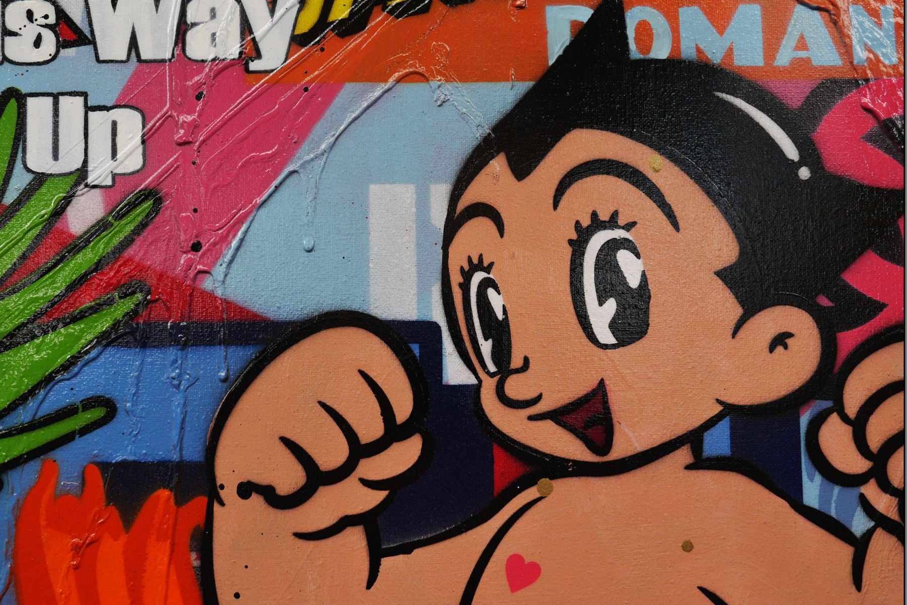 Cadet: The Romance Continues 190cm x 100cm Space Cadet Textured Urban Pop Art Painting-huge-Australian artist-Franko-Franklin Art Studio