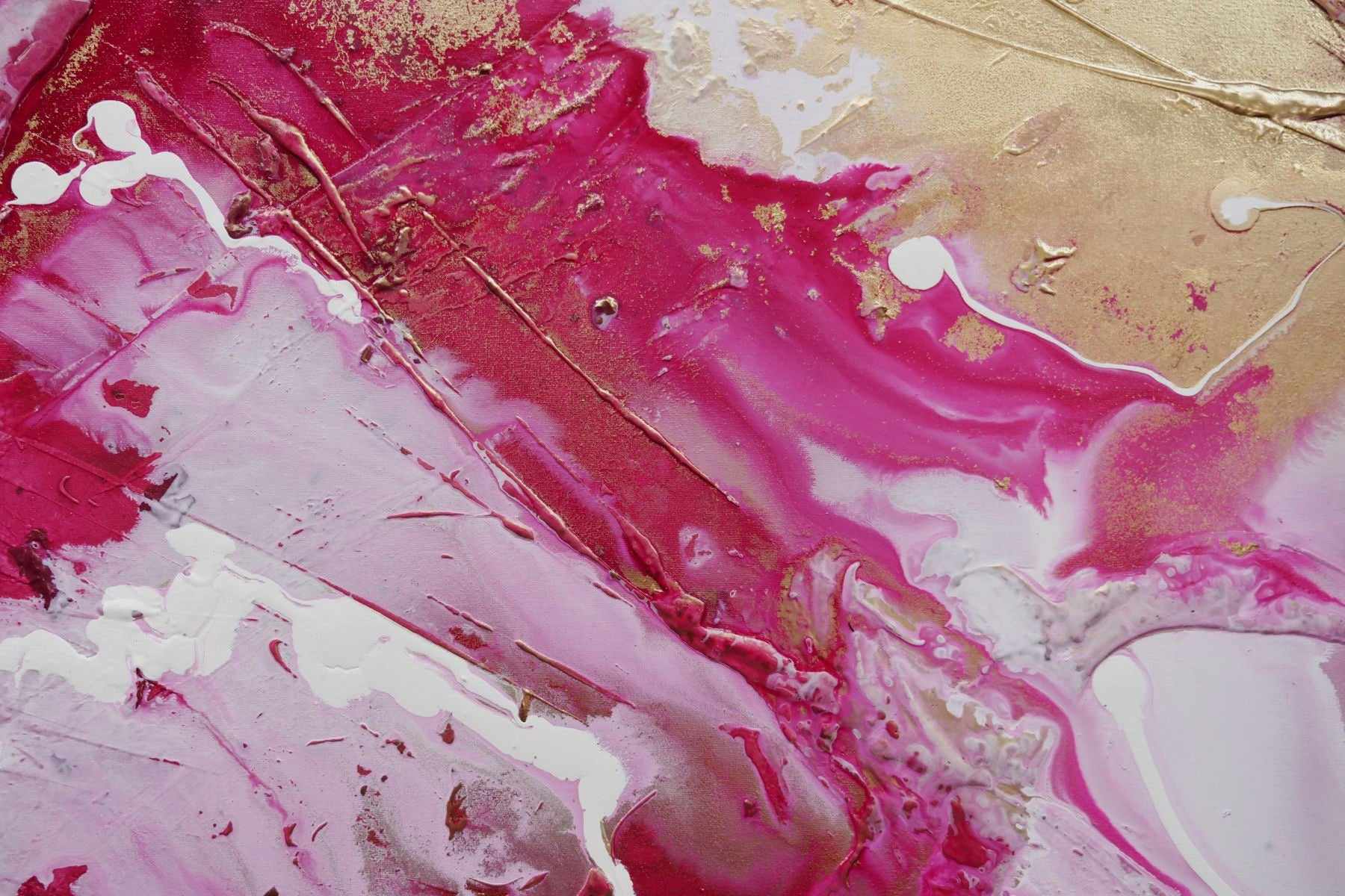 Candy Jazz 120cm x 120cm Gold Pink White Textured Abstract Painting (SOLD)-Abstract-[Franko Artist]-[Cheryl]-[Wendy]-[Gabriela]-Franklin Art Studio