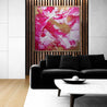 Candy Jazz 120cm x 120cm Gold Pink White Textured Abstract Painting (SOLD)-Abstract-Franko-[Franko]-[huge_art]-[Australia]-Franklin Art Studio