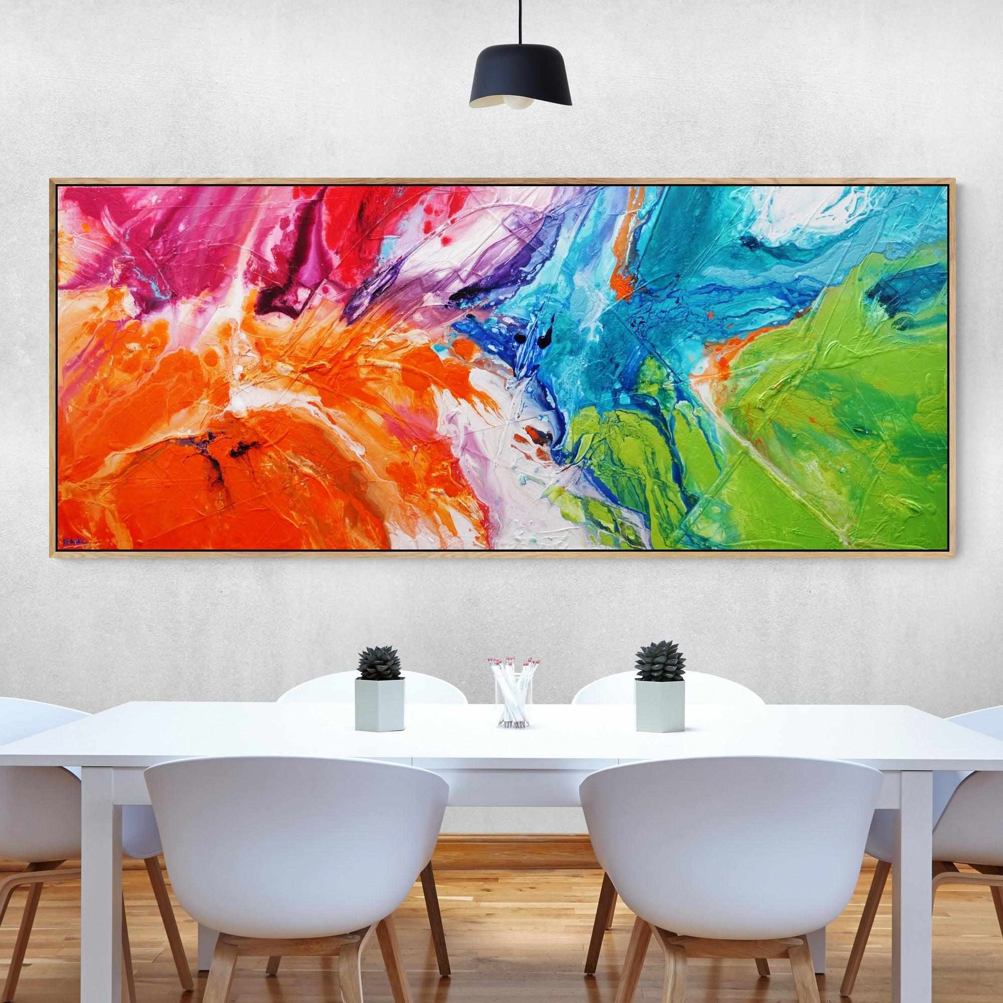 Candy Pop 240cm x 100cm Colourful Textured Abstract Painting-Abstract-Franko-[franko_art]-[beautiful_Art]-[The_Block]-Franklin Art Studio