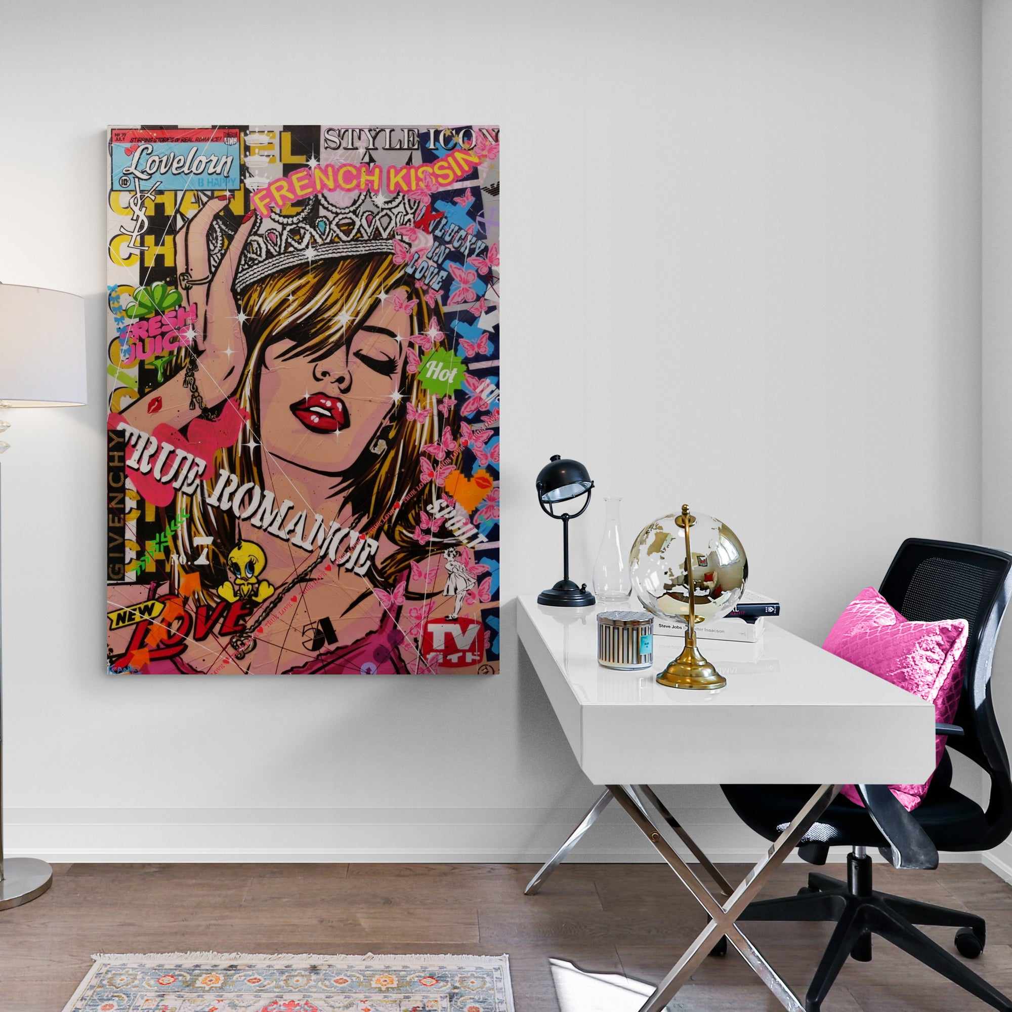 Candy Princess 140cm x 100cm Beauty Queen Textured Urban Pop Art Painting (SOLD)