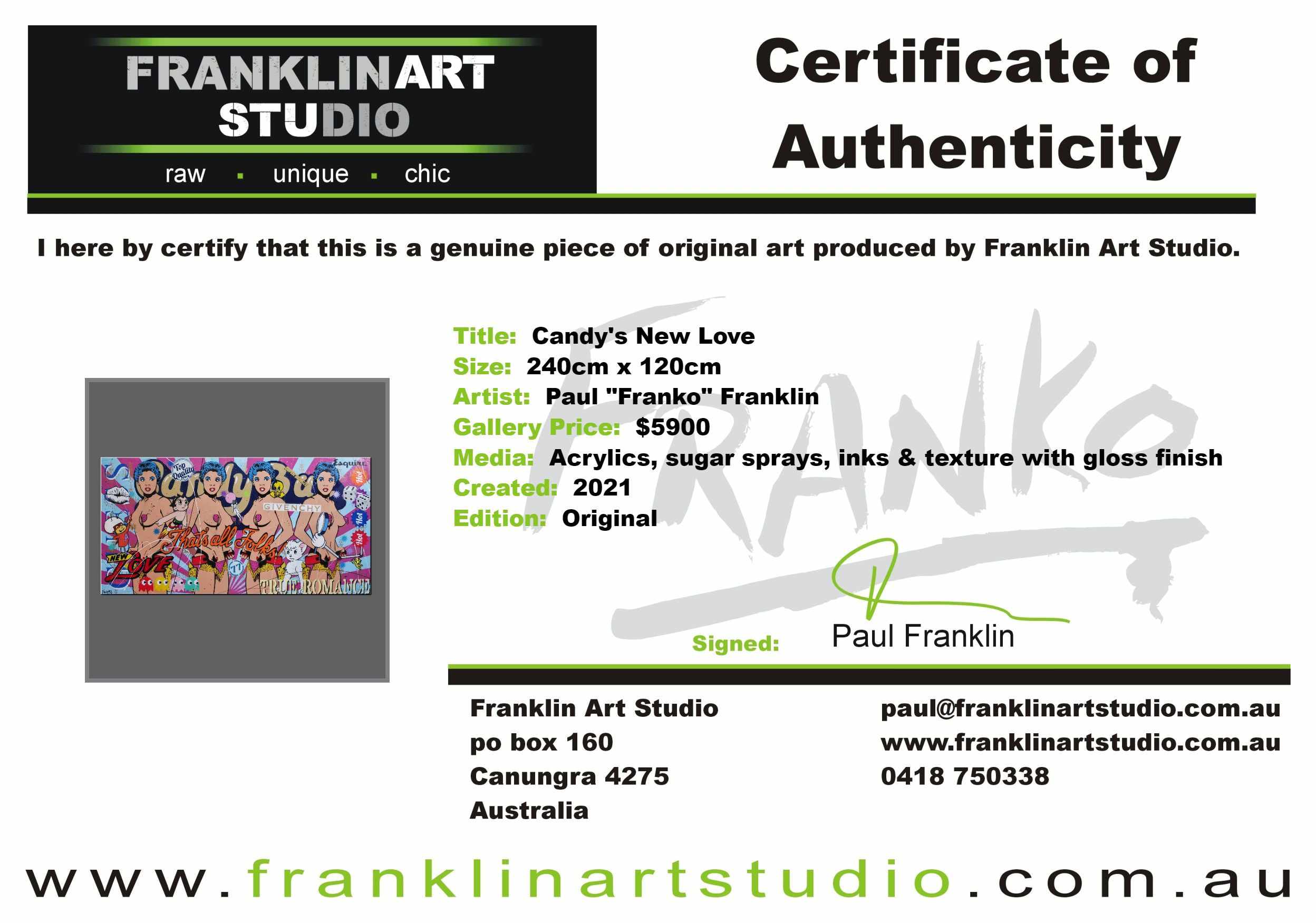 Candy's New Love 240cm x 120cm Candy Barr Textured Urban Pop Art Painting (SOLD)