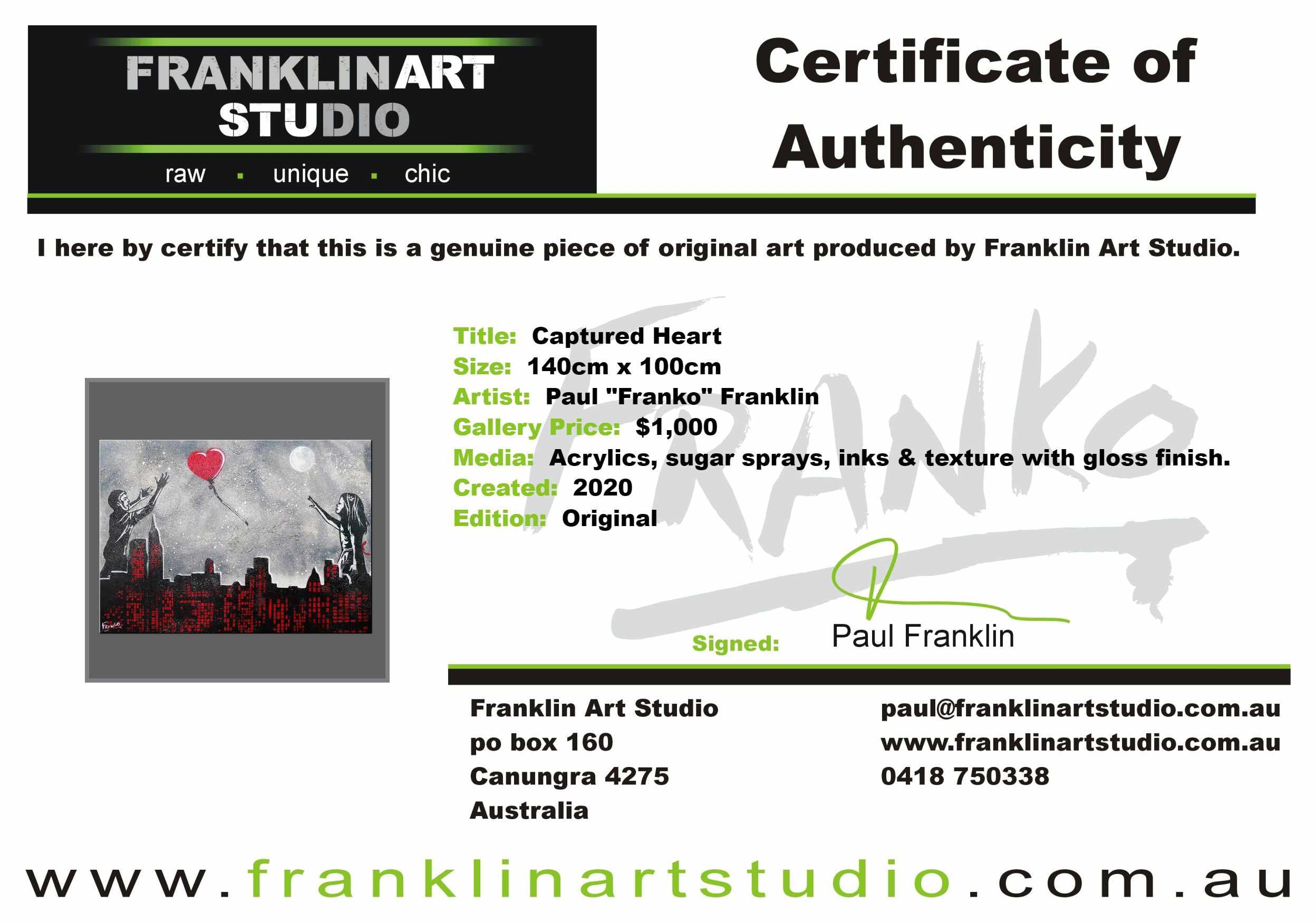 Captured Heart 140cm x 100cm Grey Urban Pop Art Painting-urban pop-Franko-[franko_artist]-[Art]-[interior_design]-Franklin Art Studio