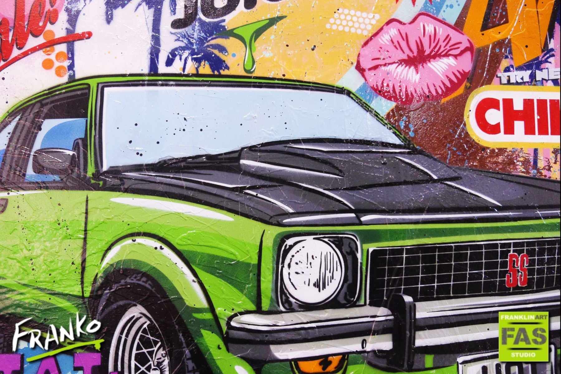 Cars And Fresh Juice 160cm x 100cm SS Torana Pop Art Painting (SOLD)