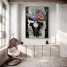 Chance 140cm x 100cm Flower Hat Abstract Elegance Textured Painting (SOLD)-people-[Franko Artist]-[Cheryl]-[Wendy]-[Gabriela]-Franklin Art Studio