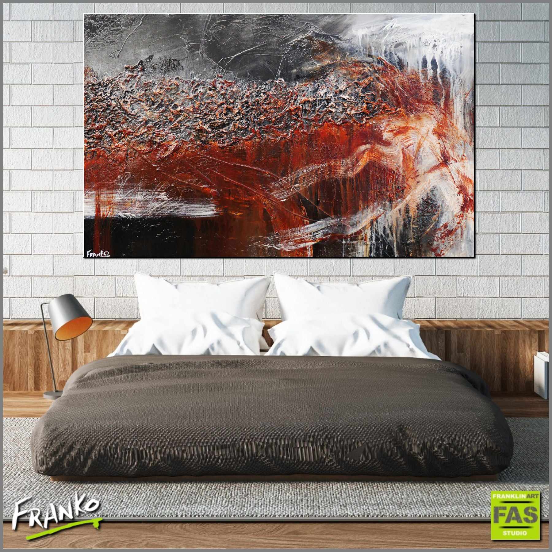 Charcoal Blend 160cm x 100cm Brown Black Textured Abstract Painting (SOLD)-Abstract-Franko-[Franko]-[huge_art]-[Australia]-Franklin Art Studio