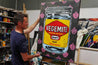 Charcoal Vegemite 75cm x 100cm Vegemite Textured Urban Pop Art Painting (SOLD)-concrete-[Franko Artist]-[Gold Coast]-[Brisbane]-[Huge]-Franklin Art Studio