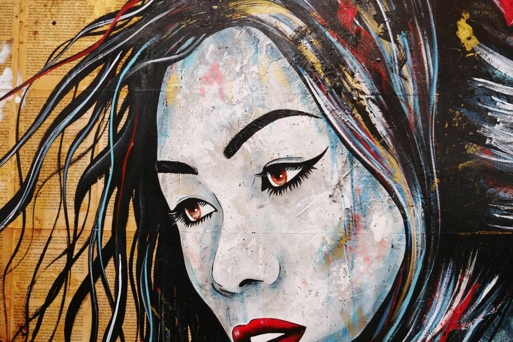 Cherry Asami 120cm x 150cm Geisha Abstract Realism Book Club Painting (SOLD)