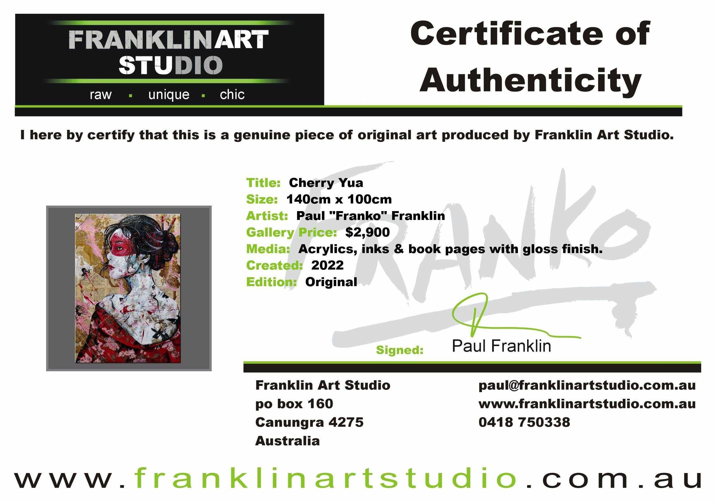 Cherry Yua 140cm x 100cm Geisha Abstract Realism Book Club Painting-book club-[Franko]-[Artist]-[Australia]-[Painting]-Franklin Art Studio