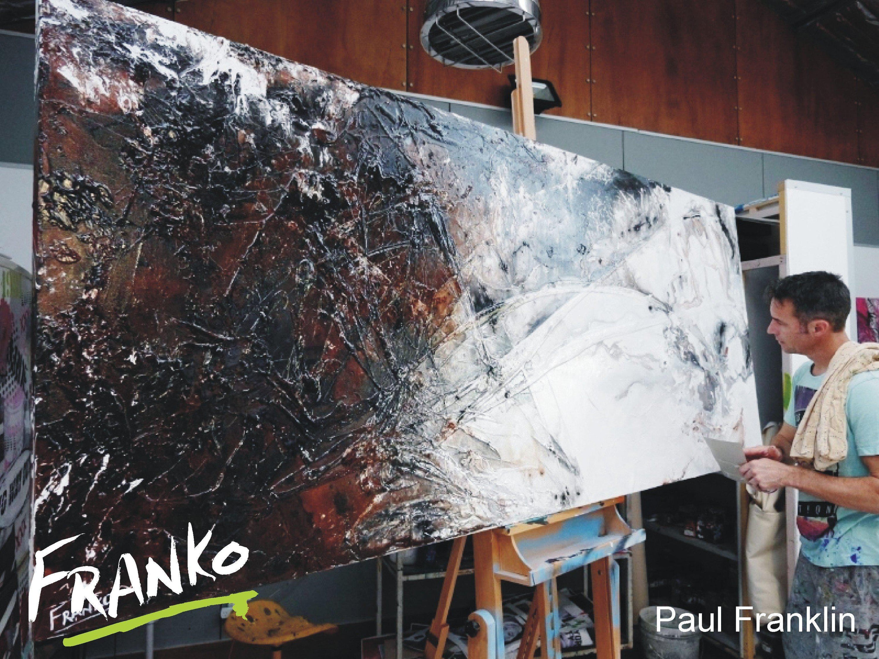 Choc Coated Licorice 240cm x 100cm Black, White and Brown Abstract Painting (SOLD)-abstract-Franko-[franko_artist]-[Art]-[interior_design]-Franklin Art Studio