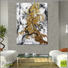 Class and Bling 75cm x 100cm Gold White Abstract Painting (SOLD)-Abstract-Franko-[Franko]-[huge_art]-[Australia]-Franklin Art Studio