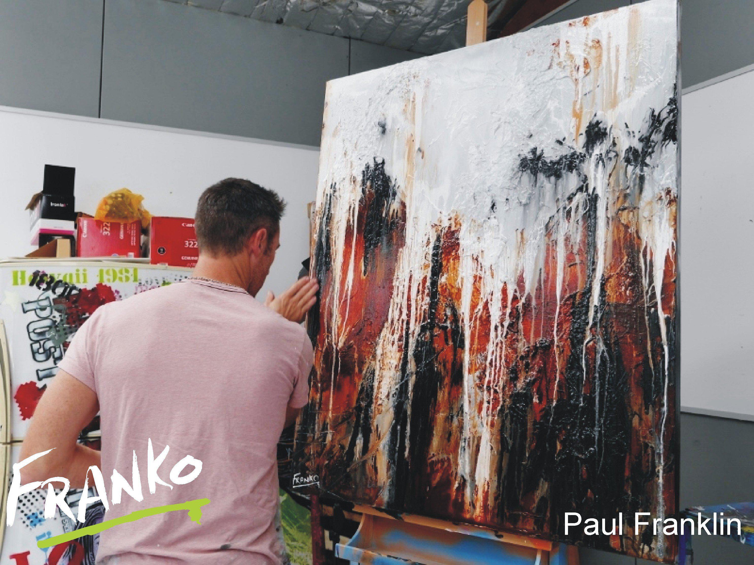 Clay Barron 120cm x 100cm Brown Abstract Painting (SOLD)-abstract-[Franko Artist]-[Gold Coast]-[Brisbane]-[Huge]-Franklin Art Studio