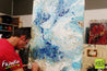 Coastal 75cm x 100cm White Blue Abstract Painting (SOLD)-Abstract-Franko-[franko_artist]-[Art]-[interior_design]-Franklin Art Studio