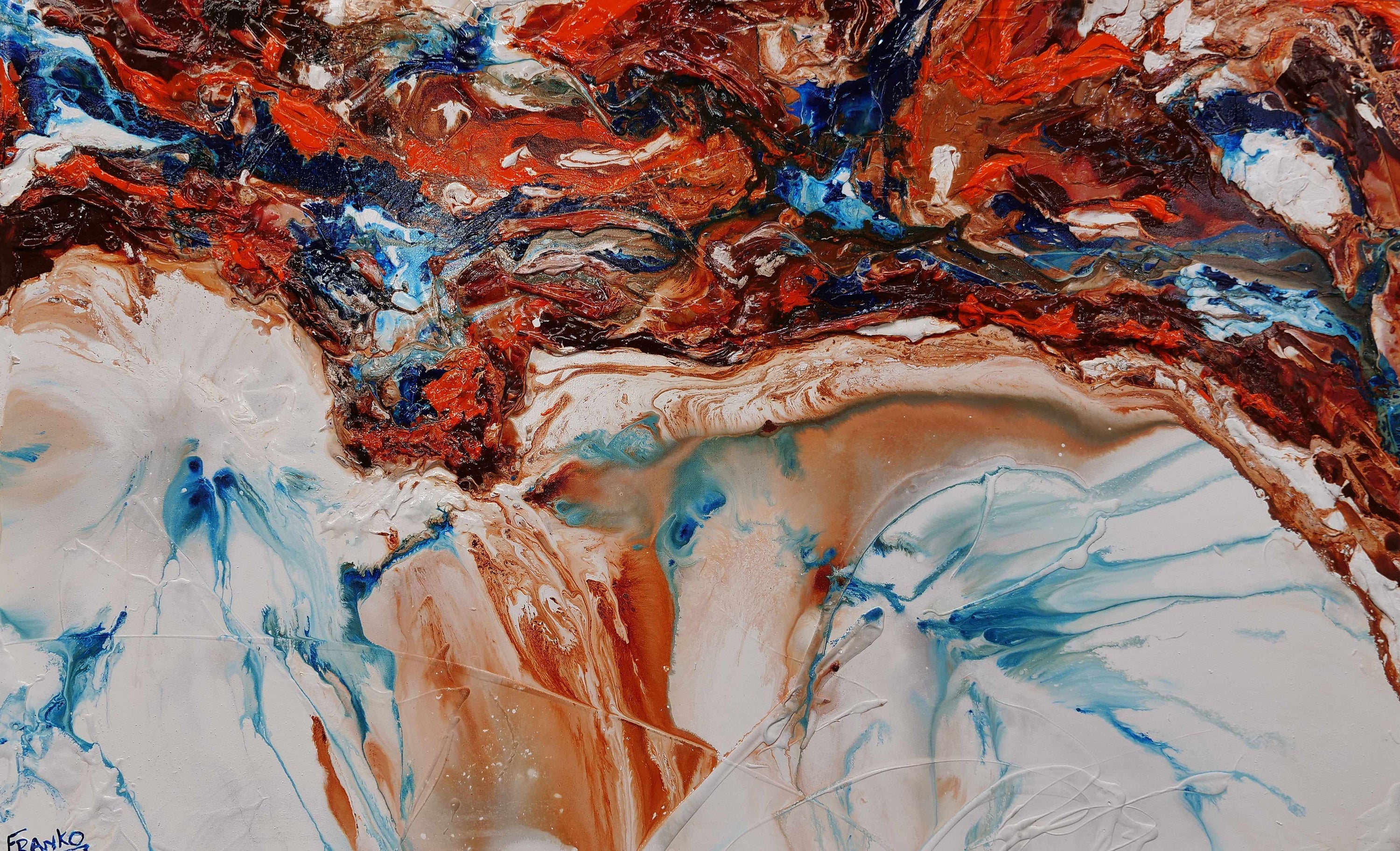 Coastal Fringe 160cm x 100cm White Oxide Textured Abstract Painting (SOLD)-Abstract-Franko-[Franko]-[Australia_Art]-[Art_Lovers_Australia]-Franklin Art Studio
