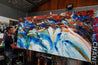 Coastal Heart 270cm x 120cm Blue Orange White Textured Abstract Painting (SOLD)-Abstract-[Franko Artist]-[Gold Coast]-[Brisbane]-[Huge]-Franklin Art Studio