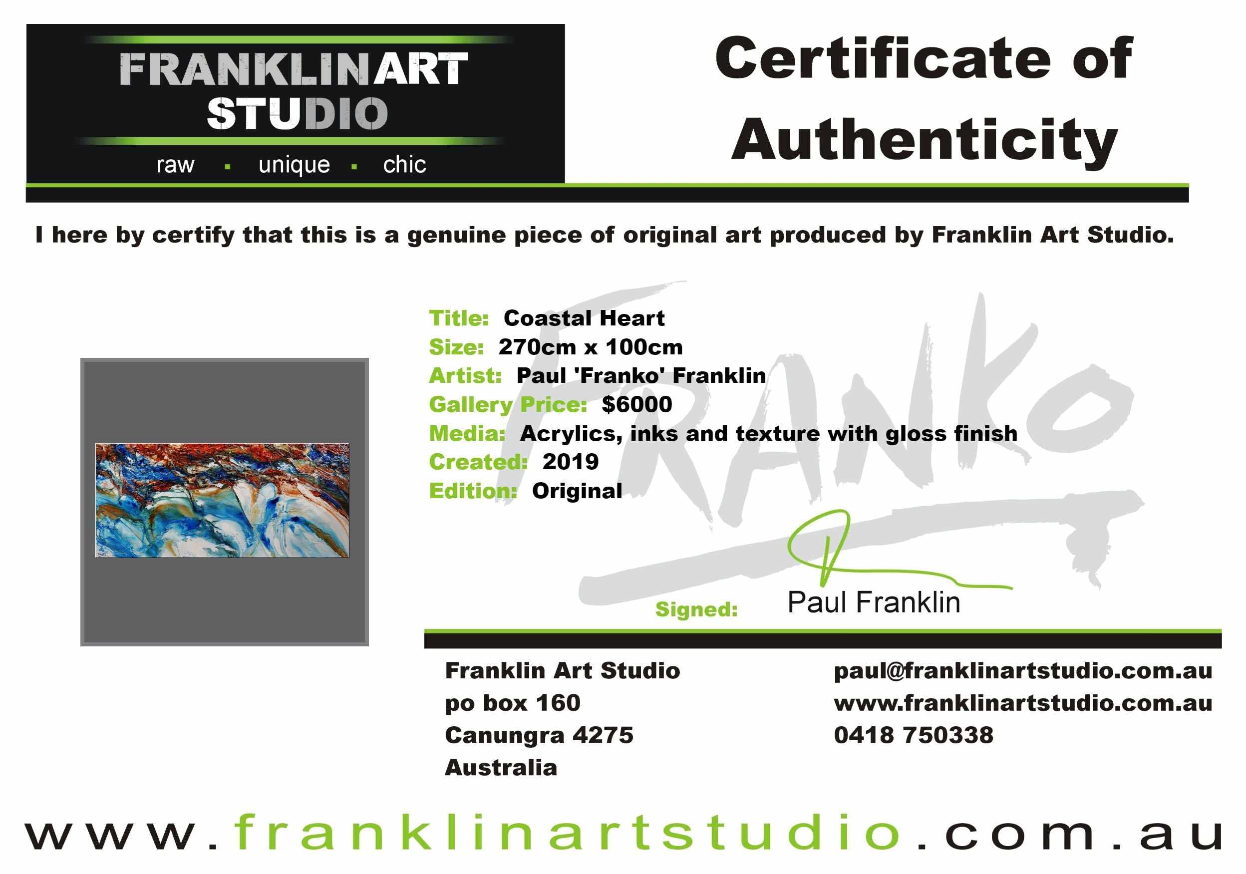 Coastal Heart 270cm x 120cm Blue Orange White Textured Abstract Painting (SOLD)-Abstract-[Franko Artist]-[Cheryl]-[Wendy]-[Gabriela]-Franklin Art Studio