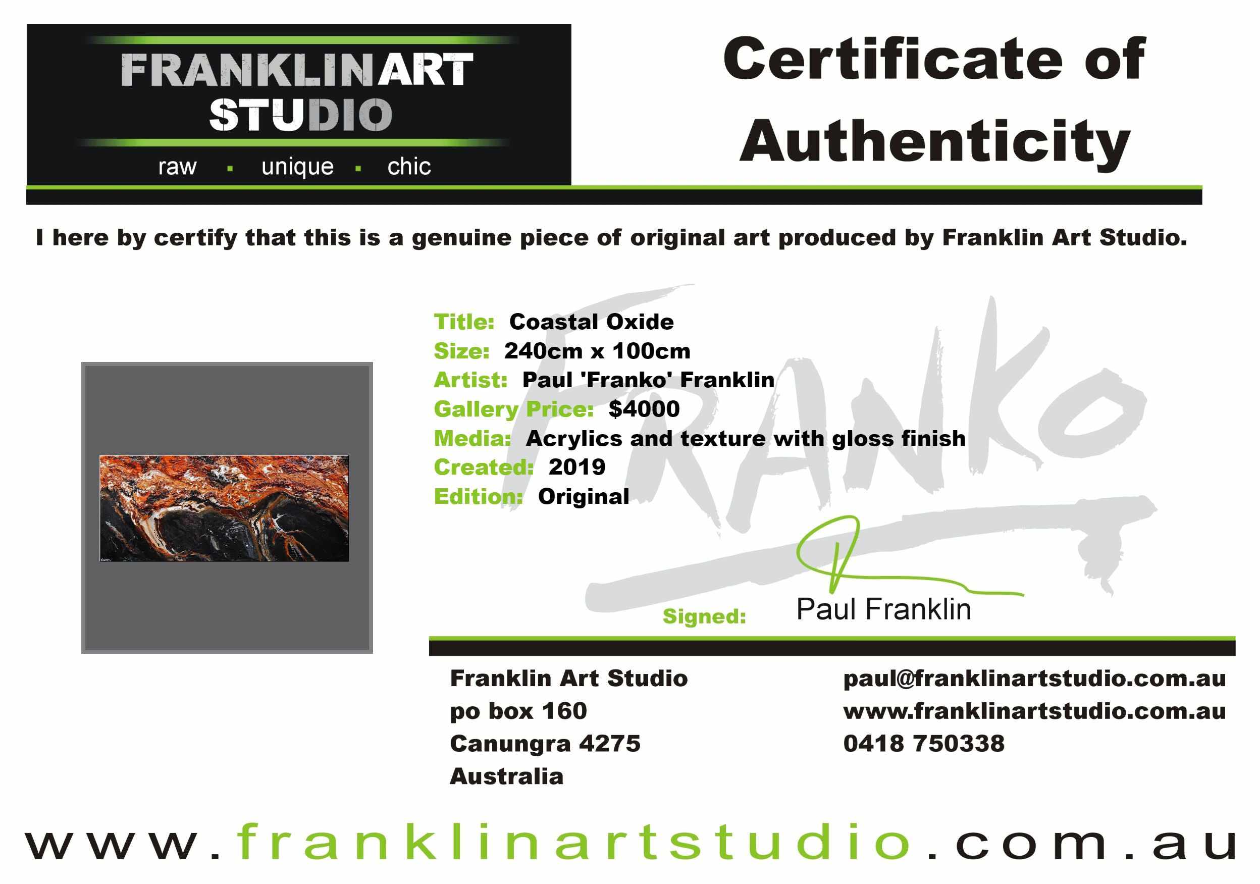 Coastal Oxide 240cm x 100cm Black Brown Textured Abstract Painting (SOLD)-Abstract-Franko-[franko_art]-[beautiful_Art]-[The_Block]-Franklin Art Studio