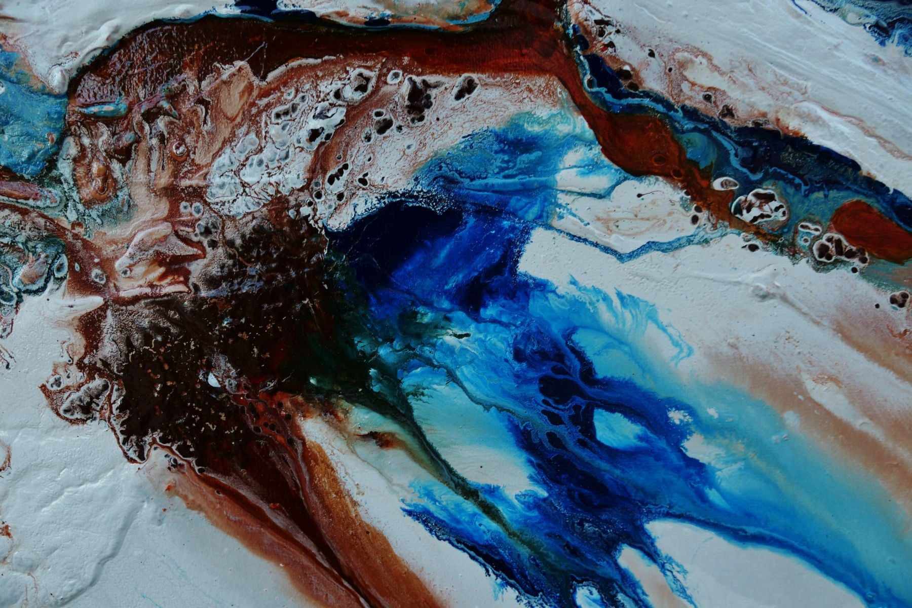 Coastal Rapture 240cm x 100cm Blue Oxide White Textured Abstract Painting (SOLD TRACEY)