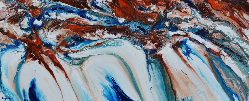 Coastal Rapture 240cm x 100cm Blue Oxide White Textured Abstract Painting (SOLD TRACEY)-Abstract-[Franko ]-[Gallery]-[popular]-[Australia]-Franklin Art Studio