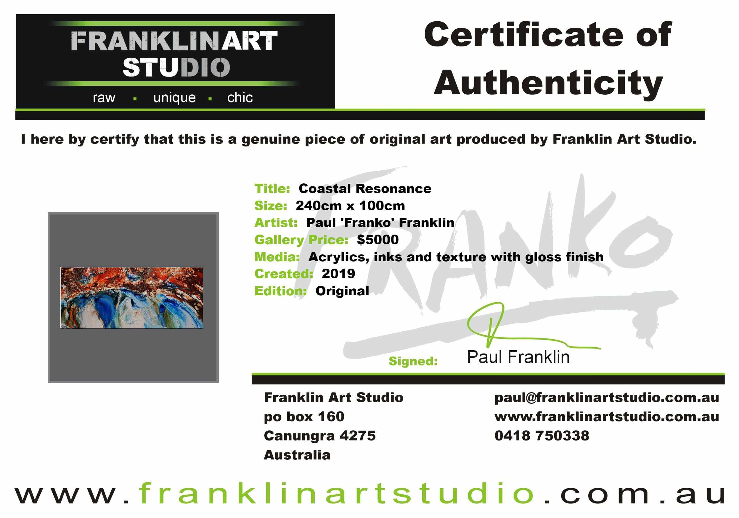 Coastal Resonance 240cm x 100cm White Blue Orange Abstract Painting (SOLD)-abstract-[Franko Artist]-[Cheryl]-[Wendy]-[Gabriela]-Franklin Art Studio