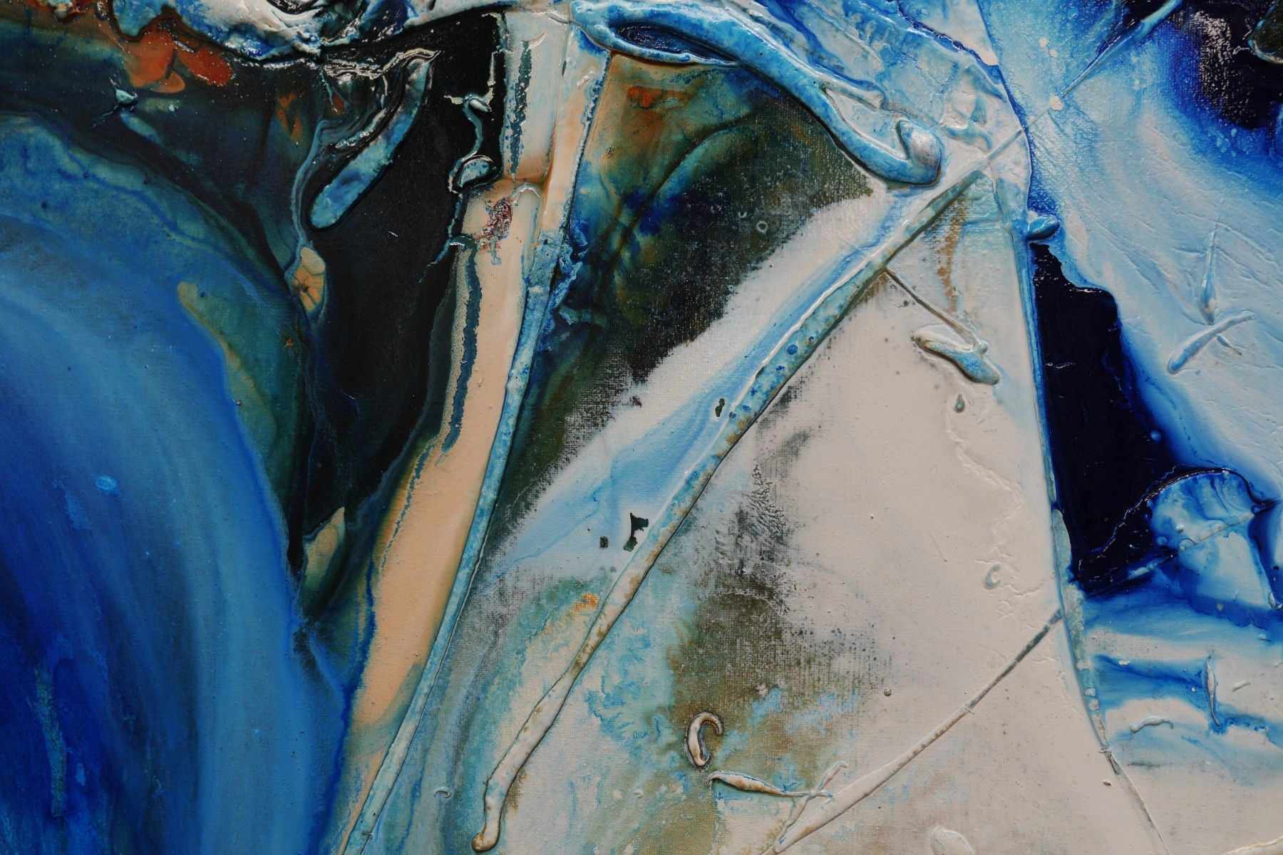 Coastal Resonance 240cm x 100cm White Blue Orange Abstract Painting (SOLD)-abstract-[Franko]-[Artist]-[Australia]-[Painting]-Franklin Art Studio
