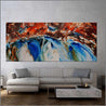 Coastal Resonance 240cm x 100cm White Blue Orange Abstract Painting (SOLD)-abstract-Franko-[Franko]-[huge_art]-[Australia]-Franklin Art Studio