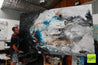 Cobalt Persuasion 250cm x 150cm Black Grey Cobalt Textured Abstract Painting (SOLD)-Abstract-Franko-[franko_artist]-[Art]-[interior_design]-Franklin Art Studio