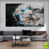 Cobalt Persuasion 250cm x 150cm Black Grey Cobalt Textured Abstract Painting (SOLD)-Abstract-Franko-[Franko]-[huge_art]-[Australia]-Franklin Art Studio