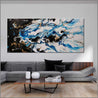 Cobalt Reign 270cm x 120cm Black Blue Gold Textured Abstract Painting (SOLD)-Abstract-Franko-[Franko]-[huge_art]-[Australia]-Franklin Art Studio