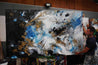 Cobalt Sunrise 250cm x 150cm Blue Black Textured Abstract Painting (SOLD)-Abstract-[Franko Artist]-[Cheryl]-[Wendy]-[Gabriela]-Franklin Art Studio