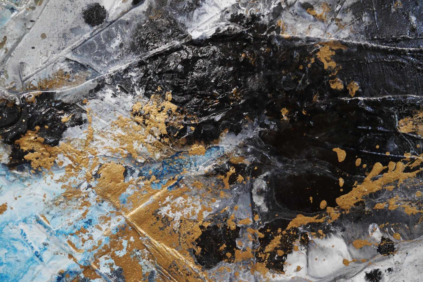 Cobalt Sunrise 250cm x 150cm Blue Black Textured Abstract Painting (SOLD)