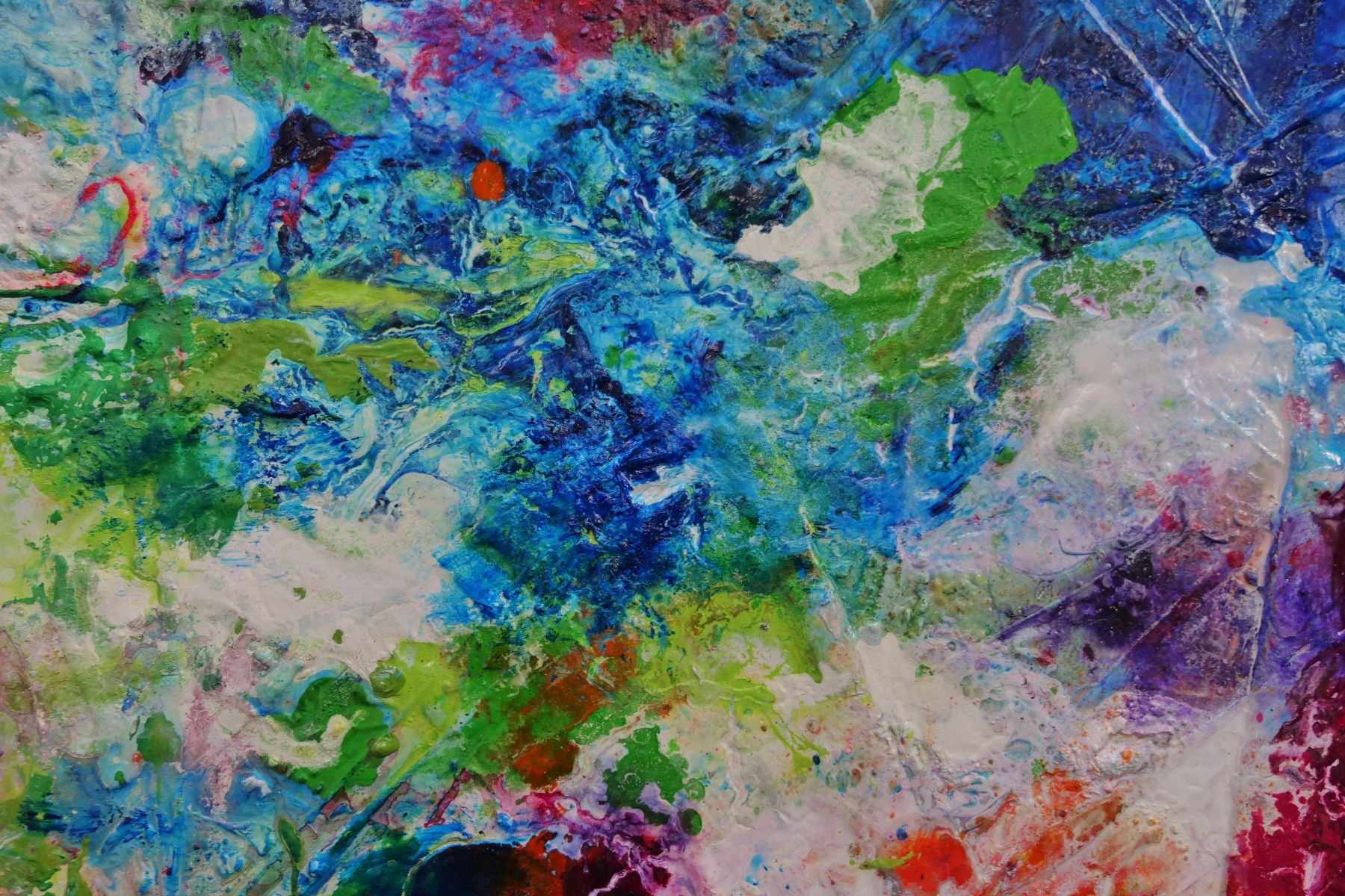 Colour Bomb 140cm x 100cm Colourful Textured Abstract Painting (SOLD)-Abstract-[Franko]-[Artist]-[Australia]-[Painting]-Franklin Art Studio