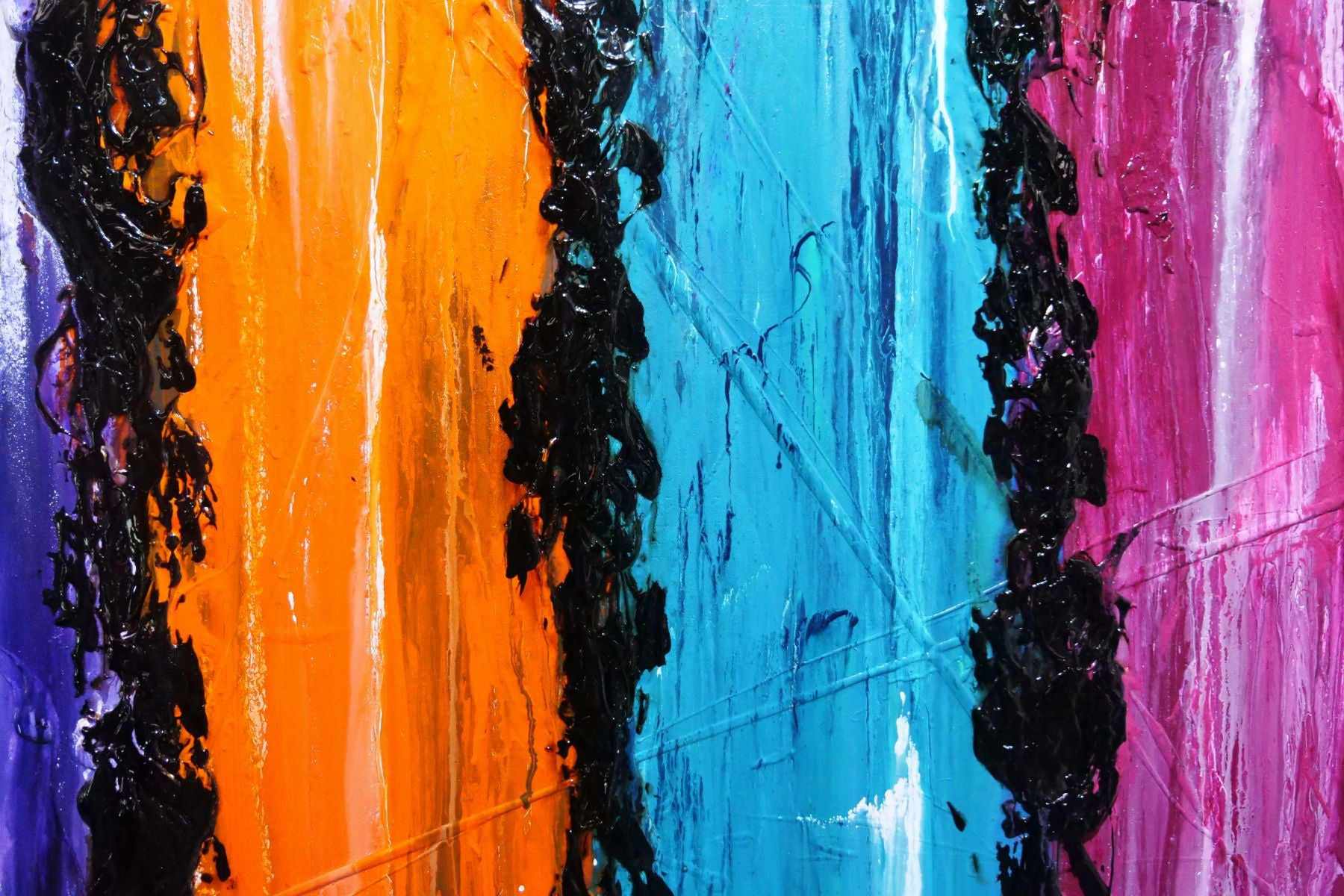 Colour Form 240cm x 100cm Colourful Textured Abstract Painting (SOLD)