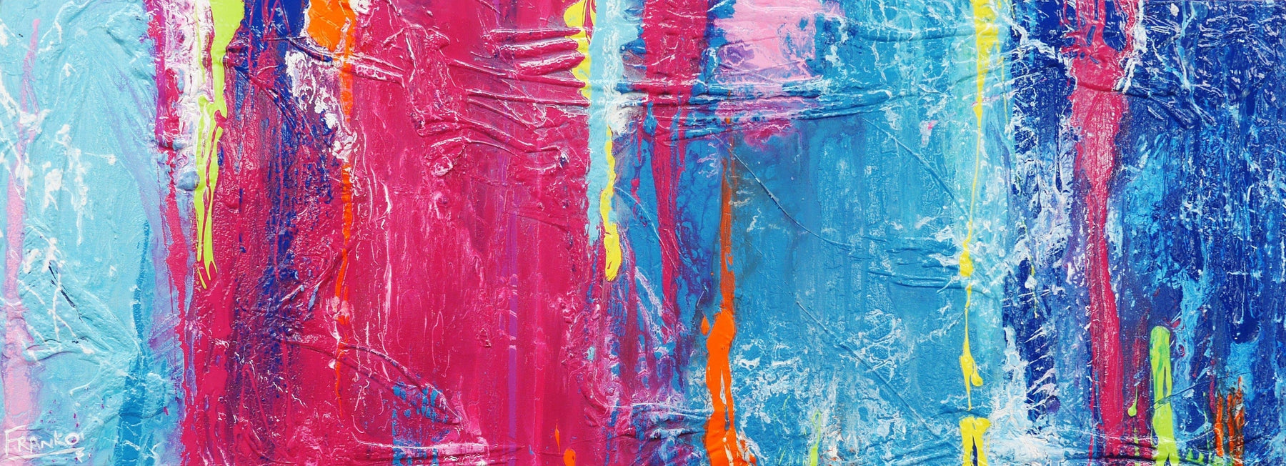 Colour Mash 160cm x 60cm Colourful Abstract Painting (SOLD)-Abstract-Franko-[Franko]-[Australia_Art]-[Art_Lovers_Australia]-Franklin Art Studio