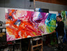 Colour Potion 240cm x 100cm Colourful Textured Abstract Painting (SOLD)-Abstract-Franko-[franko_art]-[beautiful_Art]-[The_Block]-Franklin Art Studio