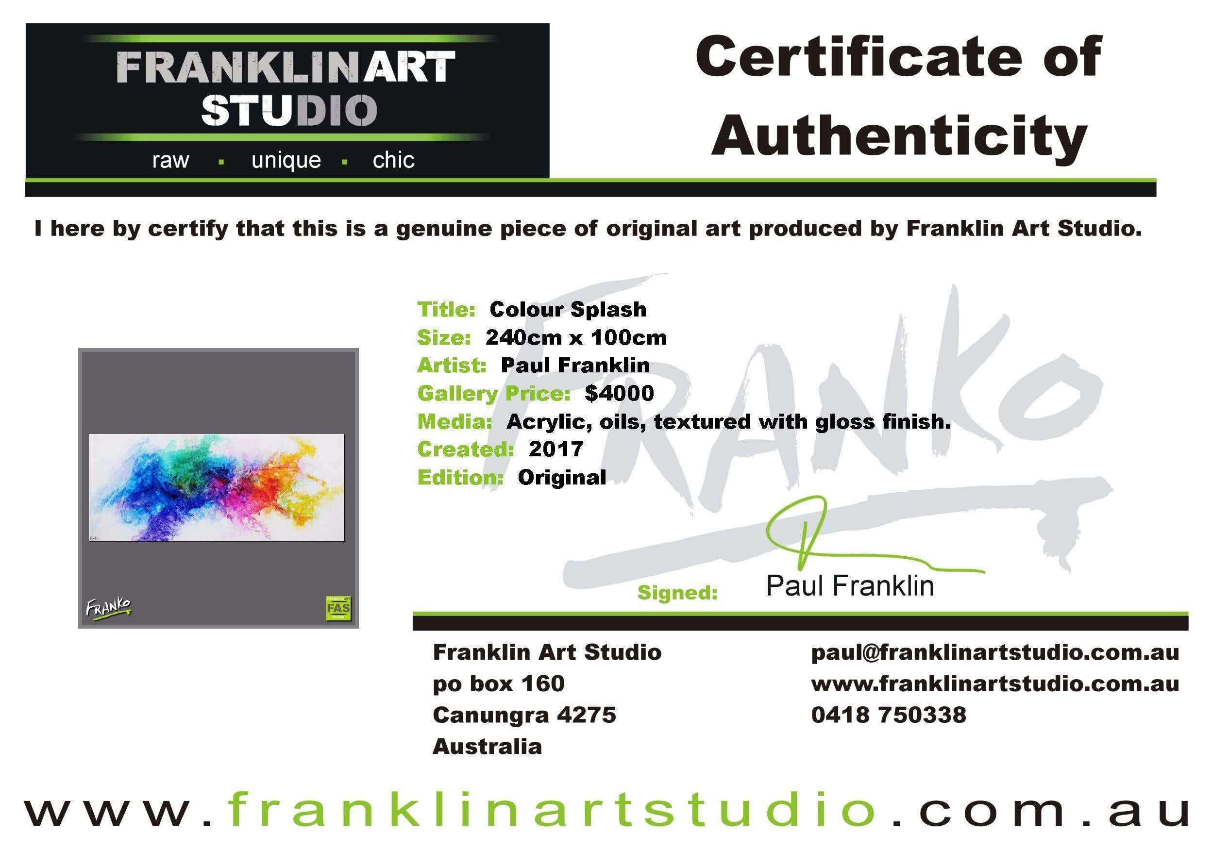 Colour Splash 240cm x 100cm Colourful Abstract Painting (SOLD)-abstract-Franko-[franko_art]-[beautiful_Art]-[The_Block]-Franklin Art Studio