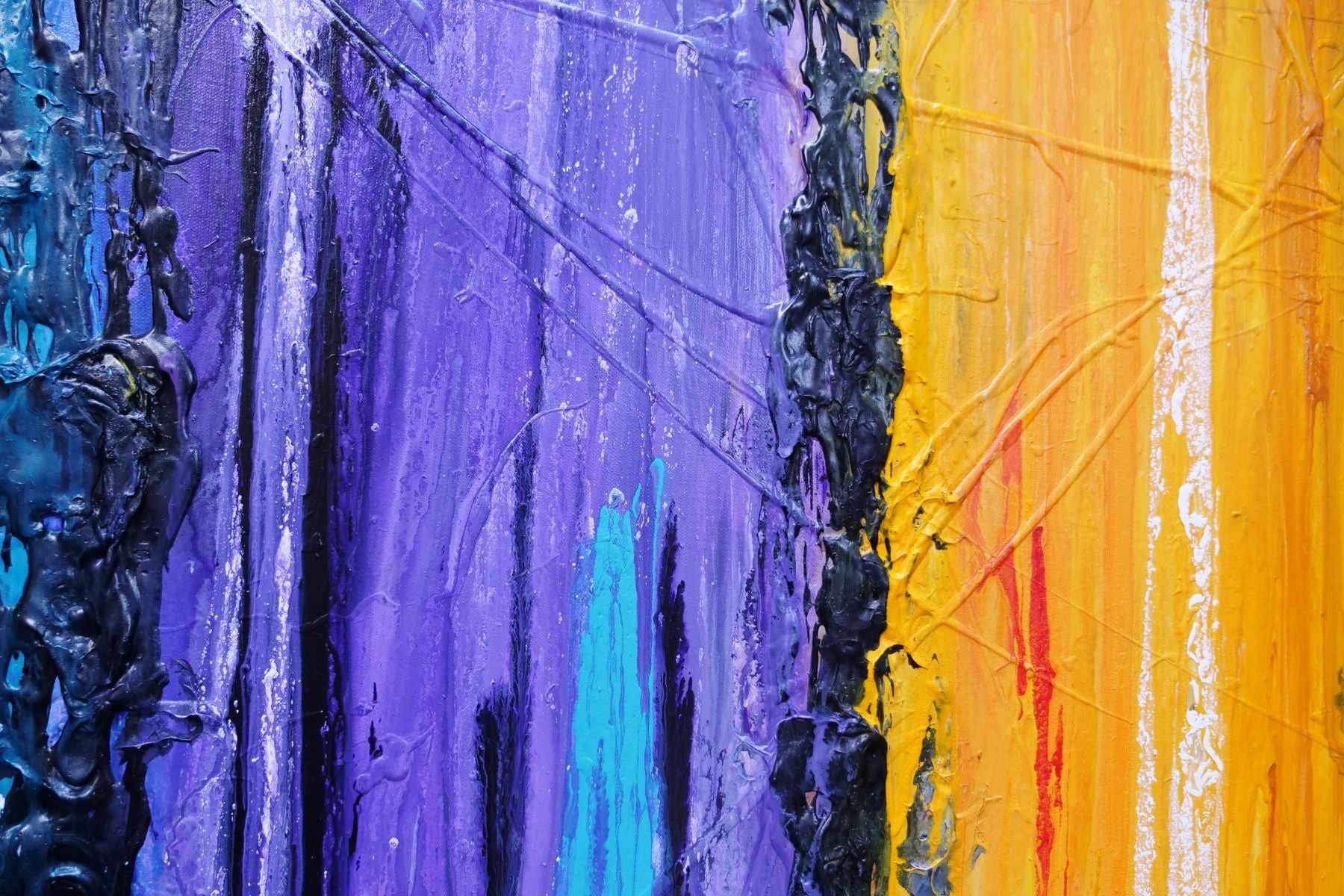 Colourtech 295cm x 100cm Colourful Textured Abstract Painting (SOLD)