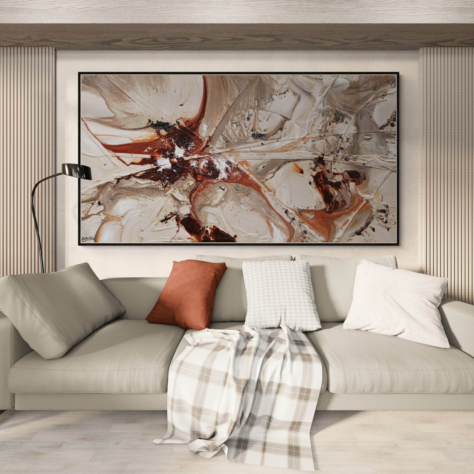 The Almond Principle 190cm x 100cm Malt Rusts Browns Textured Abstract Painting (SOLD)