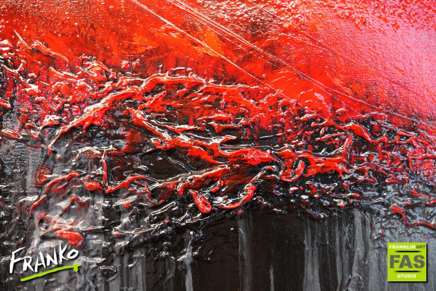Constantly Red 160cm x 100cm Red Black Textured Abstract Painting (SOLD)