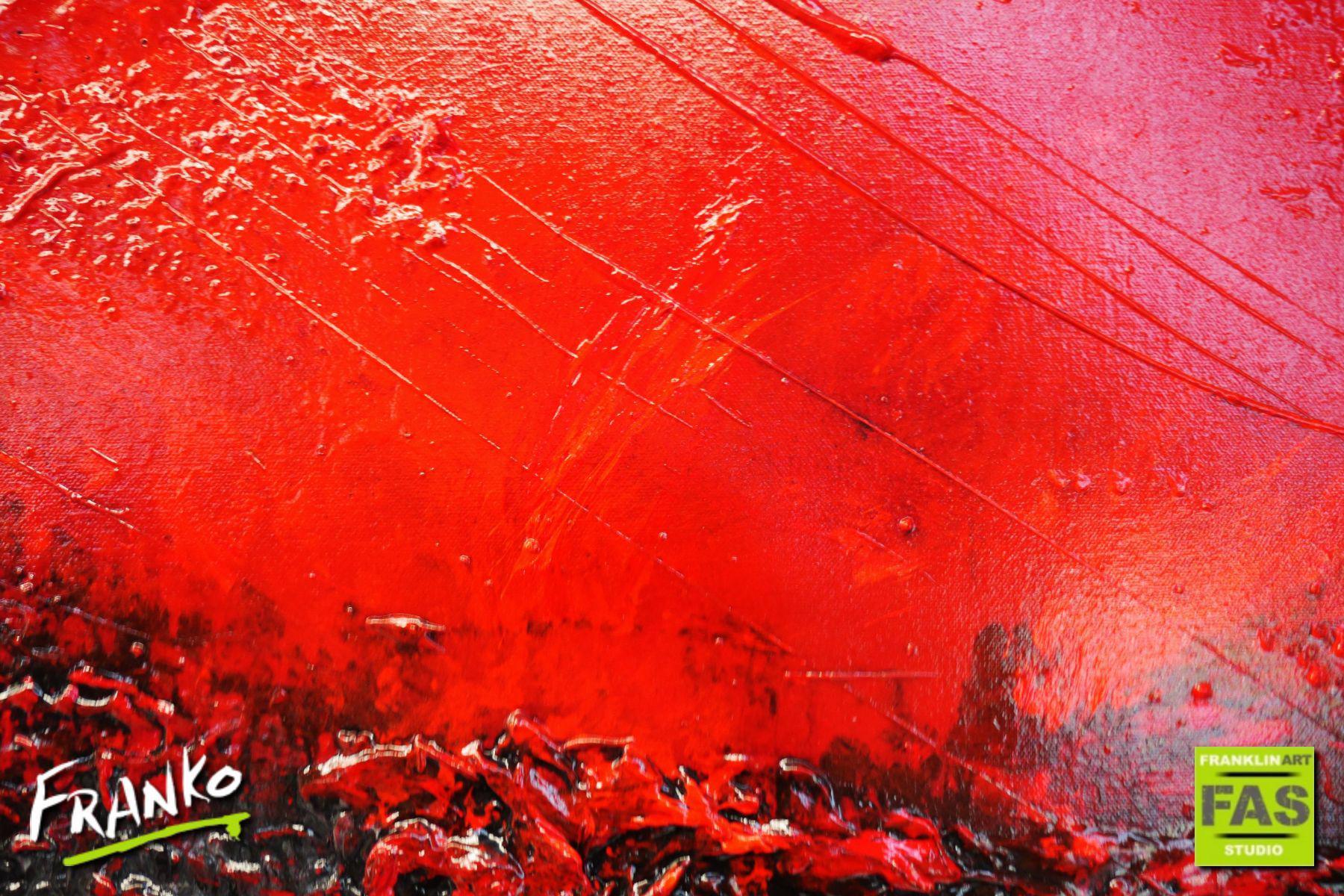 Constantly Red 160cm x 100cm Red Black Textured Abstract Painting (SOLD)
