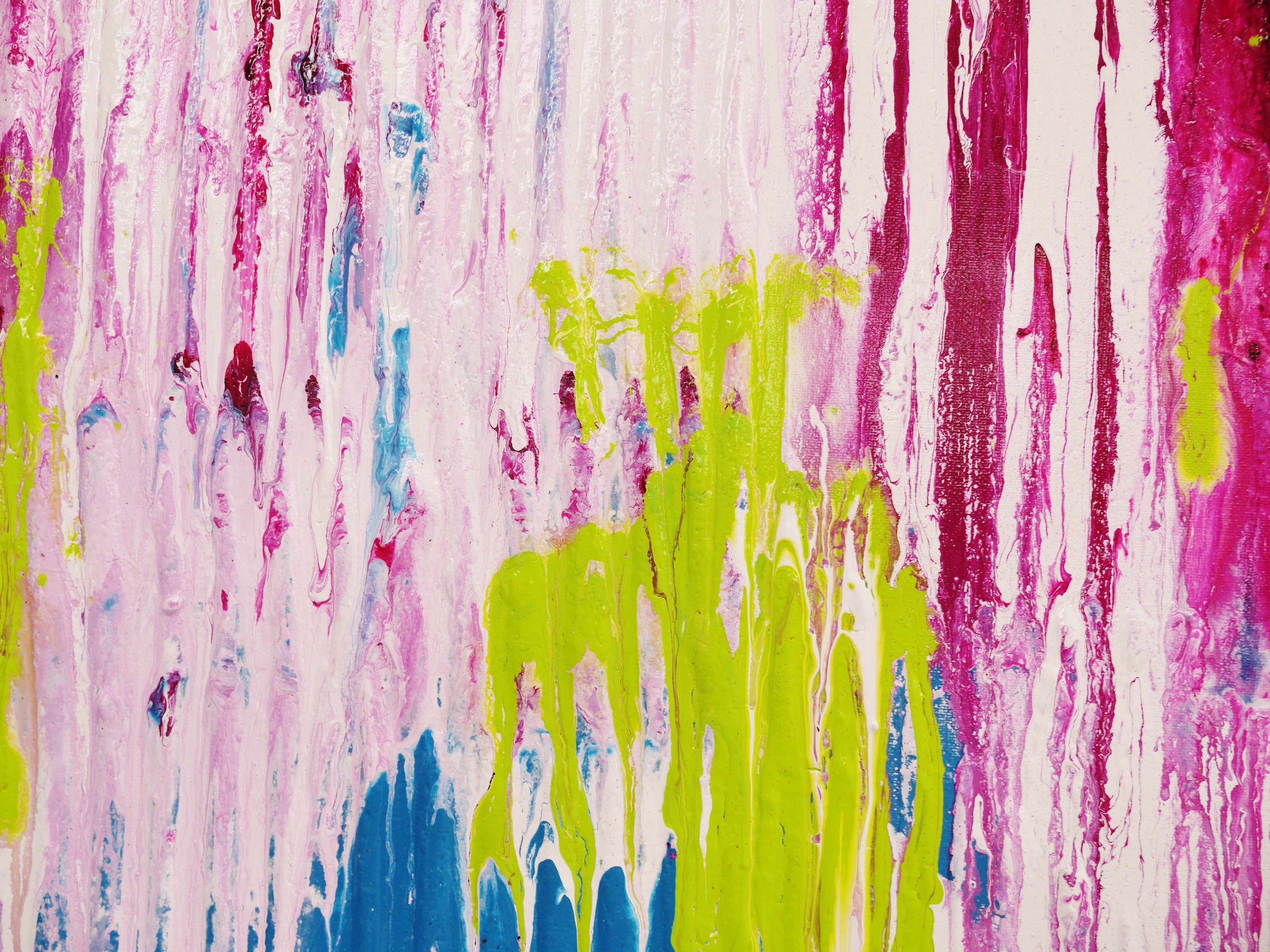 Corrugated Teal 190cm x 100cm Teal Abstract Painting