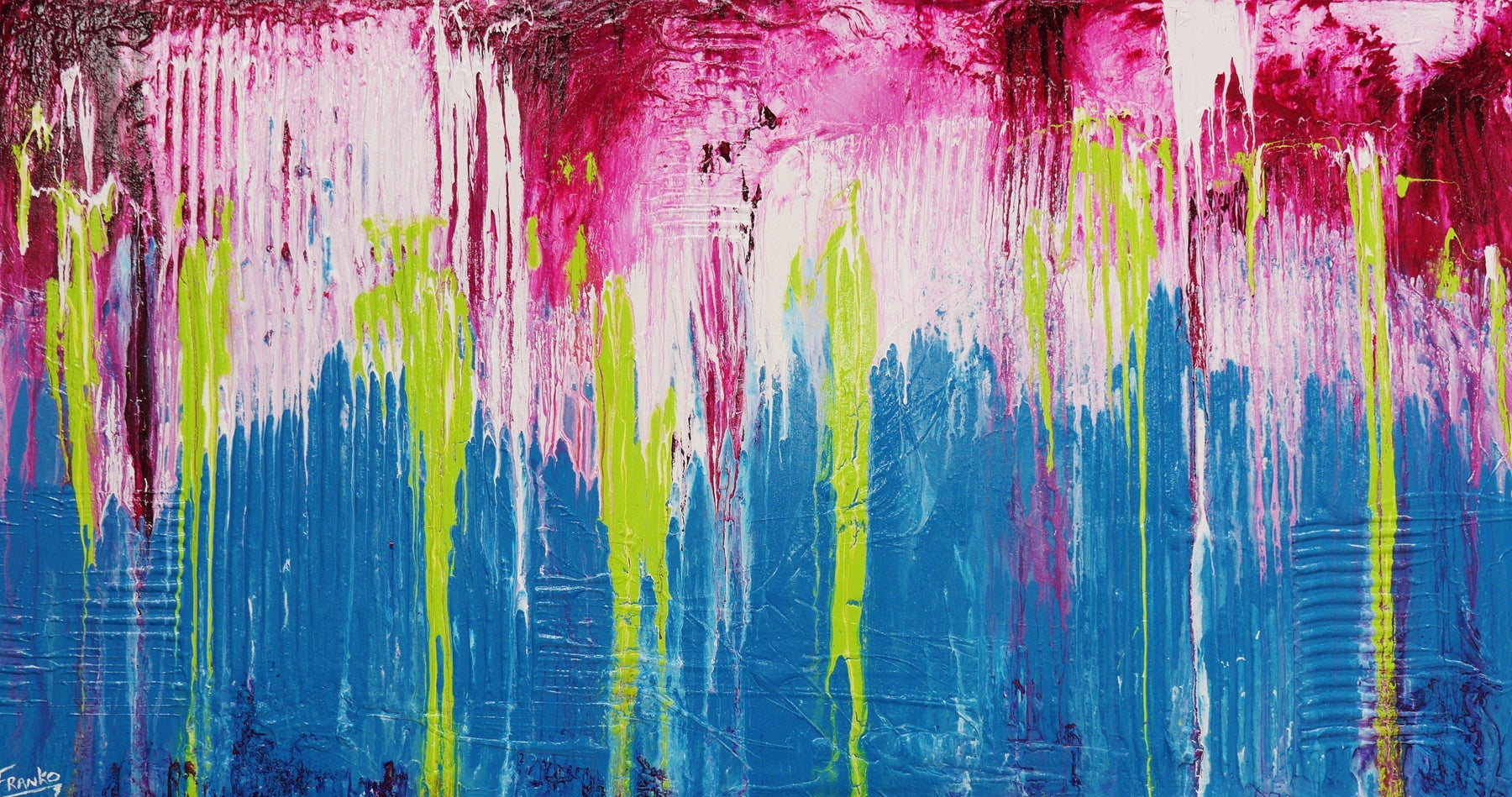 Corrugated Teal 190cm x 100cm Teal Abstract Painting-abstract-Franko-[Franko]-[Australia_Art]-[Art_Lovers_Australia]-Franklin Art Studio